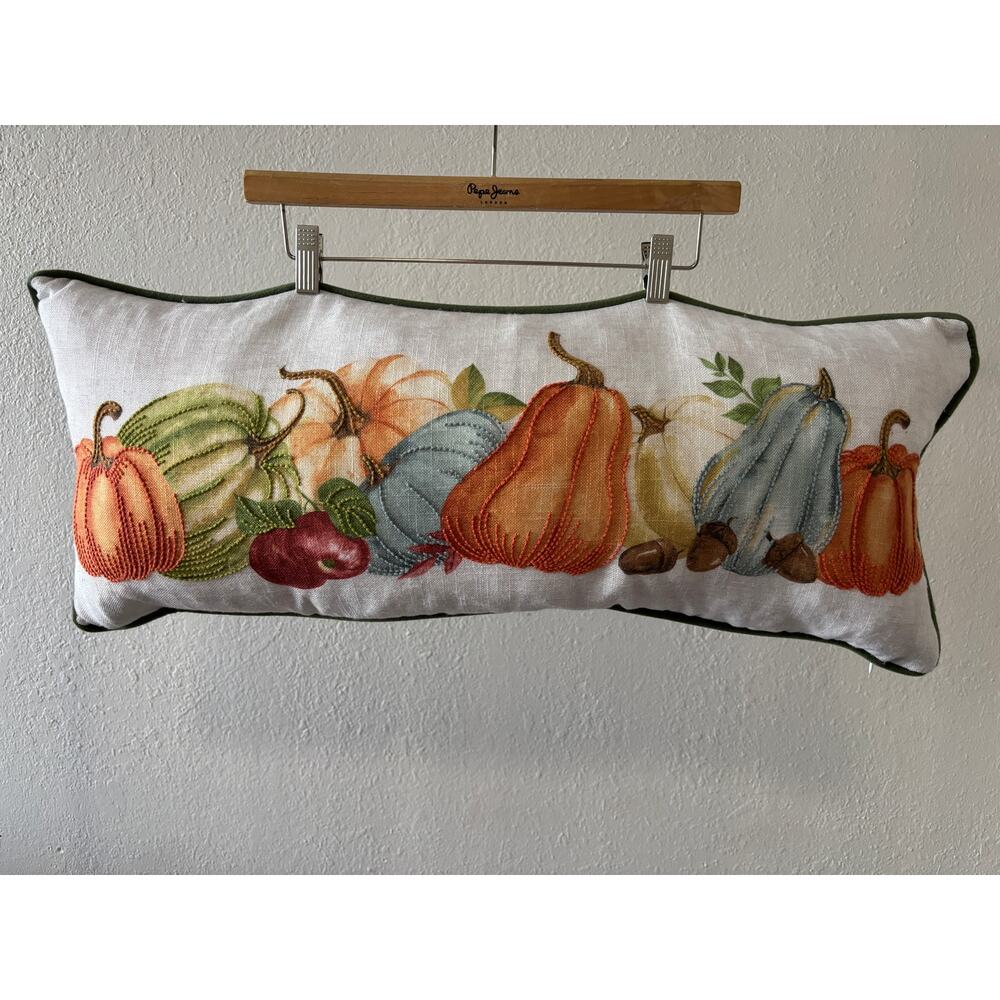 Rachel Ashwell 'The Farmhouse' Embroidered Lumbar Pillow Pumpkins